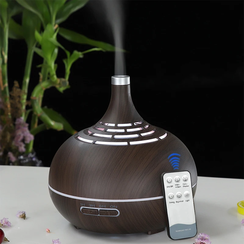 400ml Remote Control Ultrasonic Air Humidifier Aroma Essential Oil Diffuser with Wood Grain 7 Color Changing Lights for Office
400ml Remote Control Ultrasonic Air Humidifier Aroma Essential Oil Diffuser with Wood Grain 7 Color Changing Lights for Office