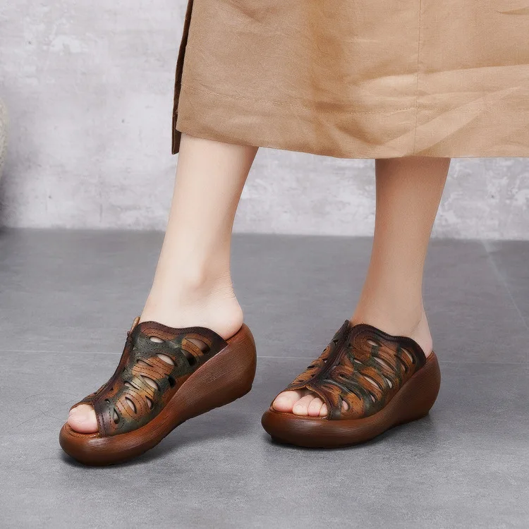 Artdiya genuine leather women shoes retro handmade shondes original 2019 summer new thick-soled wedge fish mouth slippers
Artdiya genuine leather women shoes retro handmade shondes original 2019 summer new thick-soled wedge fish mouth slippers