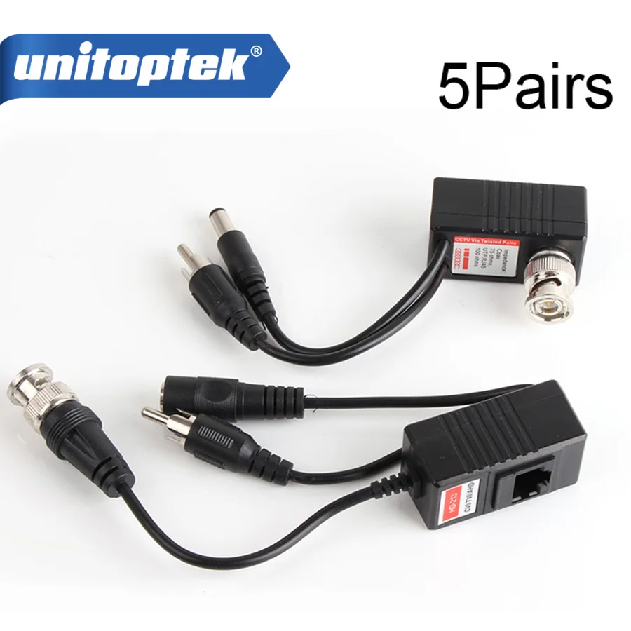5 Pair/lot CCTV CAT5/5E/6 Cable Balun RJ45 Video Power Balun Video Audio Power For HD AHD,HDCVI HDTVI 720P CCTV Camera
5 Pair/lot CCTV CAT5/5E/6 Cable Balun RJ45 Video Power Balun Video Audio Power For HD AHD,HDCVI HDTVI 720P CCTV Camera