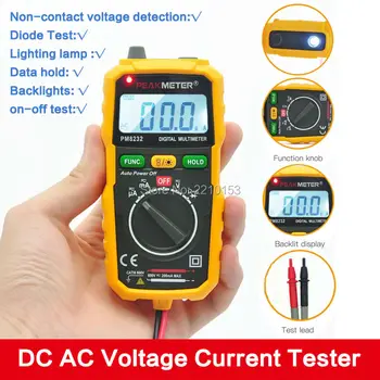 PEAKMETER DC/AC Voltage Current Tester Handheld digital multimeter non-contact voltage detecting the multimeter Auto Power off
PEAKMETER DC/AC Voltage Current Tester Handheld digital multimeter non-contact voltage detecting the multimeter Auto Power off