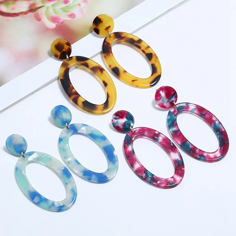 2019 Korean Style Acetate Leopard Earrings Simple Geometric Acrylic Brown Purple Earrings Oval Fashion Women's Large Earrings
2019 Korean Style Acetate Leopard Earrings Simple Geometric Acrylic Brown Purple Earrings Oval Fashion Women's Large Earrings