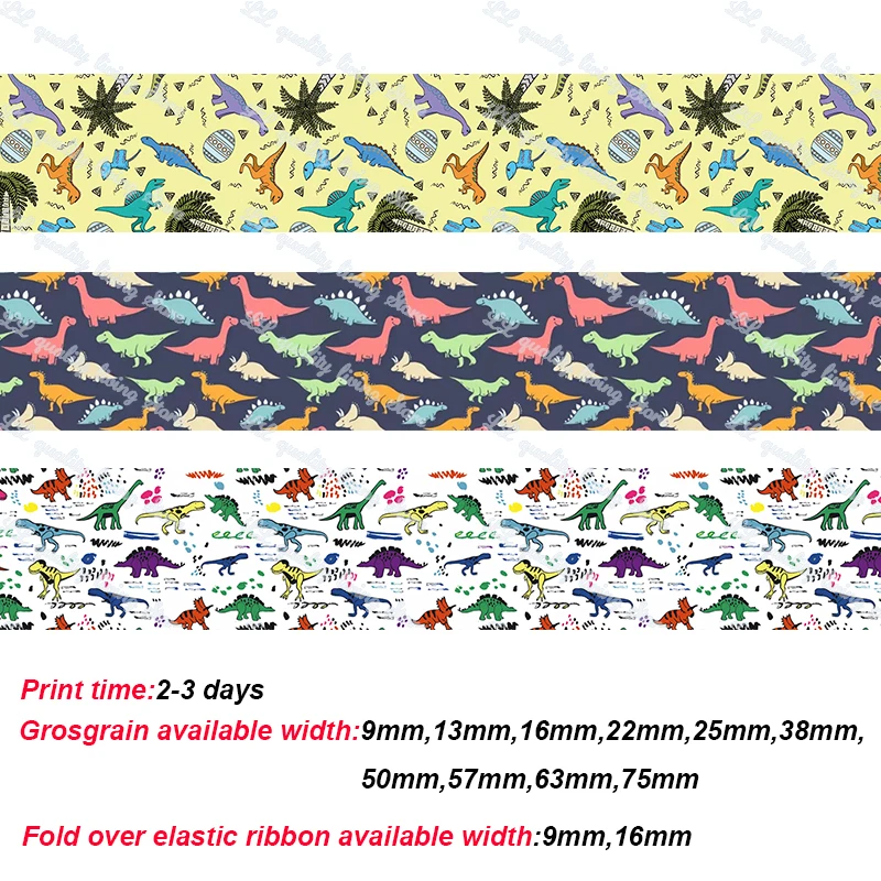 Dinosaur grosgrain ribbon printed cartoon ribbon handmade bows DIY headwear hair bows accessories kid clothes garmment 50 yards
Dinosaur grosgrain ribbon printed cartoon ribbon handmade bows DIY headwear hair bows accessories kid clothes garmment 50 yards