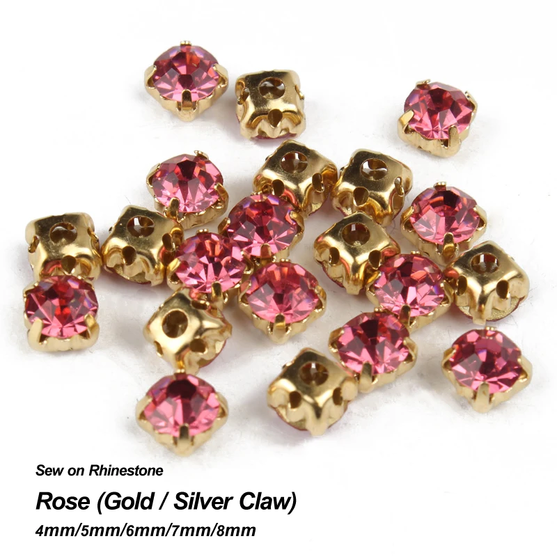 Time-limited Promotion Rose Sew On Rhinestone Gold Silver Claw Base 4mm-8mm Crystal Strass Use For Diy Accessories
Time-limited Promotion Rose Sew On Rhinestone Gold Silver Claw Base 4mm-8mm Crystal Strass Use For Diy Accessories