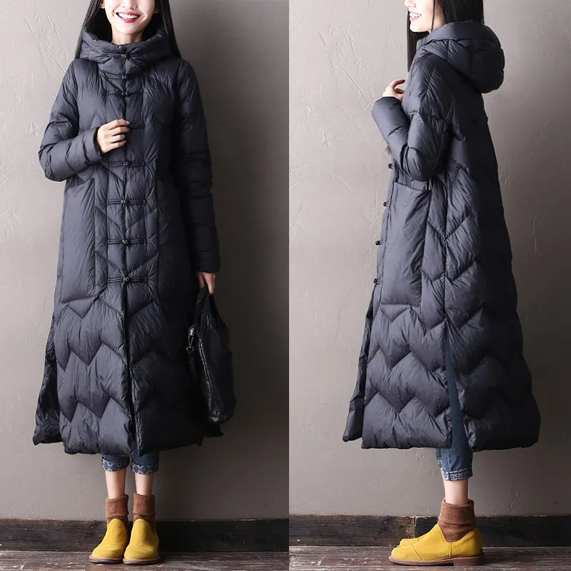2019 New Chinese Style Winter Women Down Jacket Stand Collar Warm Thicken Female Coat X-Long Parka Womens Outerwear N859
2019 New Chinese Style Winter Women Down Jacket Stand Collar Warm Thicken Female Coat X-Long Parka Womens Outerwear N859
