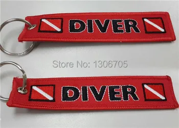 Diver Down Flag Embroidered Scuba Keychain Tag 
Diver Down Flag Embroidered Scuba Keychain Tag