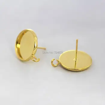 Blank Earrings Bases Round Curved Bezel with Open Loop Side Stud Earrings Post Settings DIY Jewelry Findings Golden Plated
Blank Earrings Bases Round Curved Bezel with Open Loop Side Stud Earrings Post Settings DIY Jewelry Findings Golden Plated