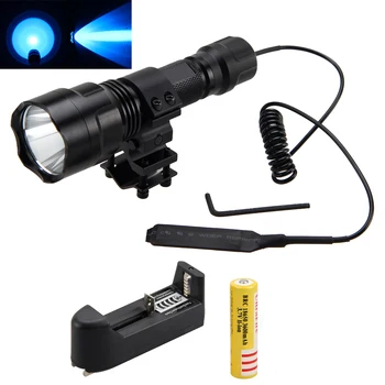 Tactical Blue LED Flashlight Torch Hunting Lamp+Mount +Remote Pressure Switch+18650 Battery
Tactical Blue LED Flashlight Torch Hunting Lamp+Mount +Remote Pressure Switch+18650 Battery