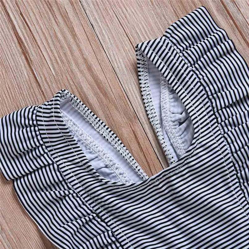 Summer Swimwear for Girls Infant Kids Baby Girls Striped Ruffles Backless One Pieces Swimwear Beach Swimsuit Clothes JE22#F (17)