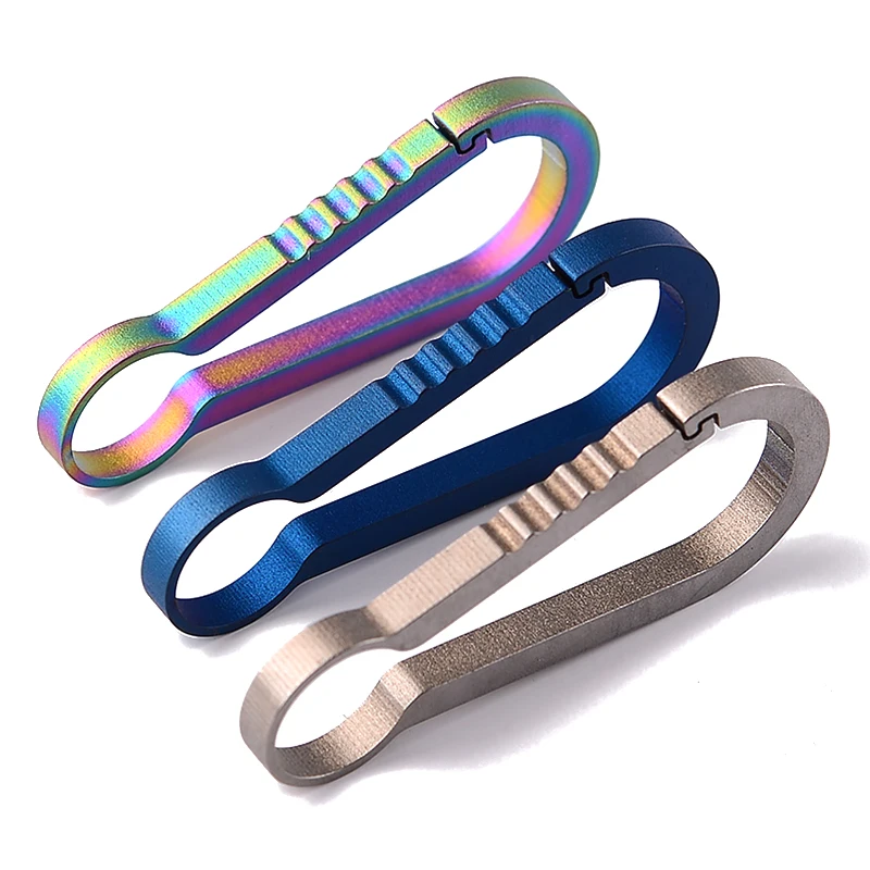 1PC EDC Light Titanium Alloy Keychain Key Chain Ring Hang Buckle Fast Hook Elastic Press Buckle Carabiner Accessories
1PC EDC Light Titanium Alloy Keychain Key Chain Ring Hang Buckle Fast Hook Elastic Press Buckle Carabiner Accessories
