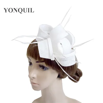 White Bridal Hat imitation sinamay fascinators Feather Hats Bride Flower Feathers Fascinator church Cocktail Event Wedding Hats
White Bridal Hat imitation sinamay fascinators Feather Hats Bride Flower Feathers Fascinator church Cocktail Event Wedding Hats
