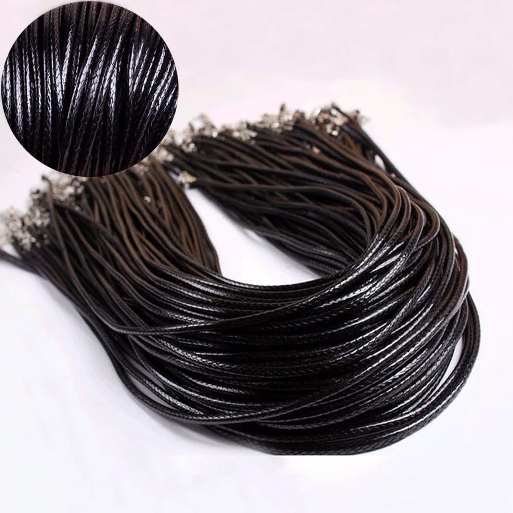 3 шт 2 мм витой Плетеный кожаный шнур цепи брелоки для браслетов и ожерелий