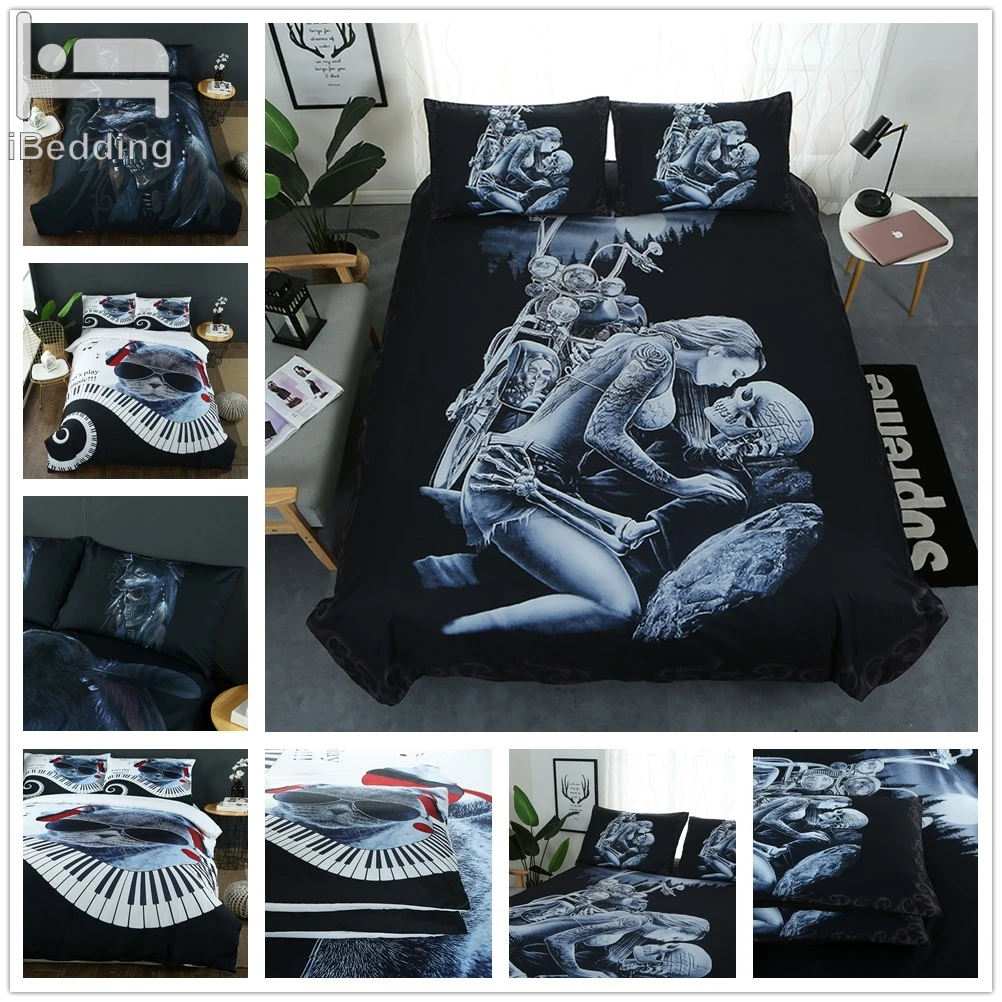 3Styles Wolf Cat Skull 3D Bedding Sets Printed Duvet Cover Set Queen King Twin Size
3Styles Wolf Cat Skull 3D Bedding Sets Printed Duvet Cover Set Queen King Twin Size