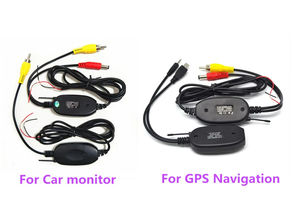 2.4G Wireless Transmitter Receiver Kits Use for Car camera connect to Car monitor or Car GPS Navigation
2.4G Wireless Transmitter Receiver Kits Use for Car camera connect to Car monitor or Car GPS Navigation