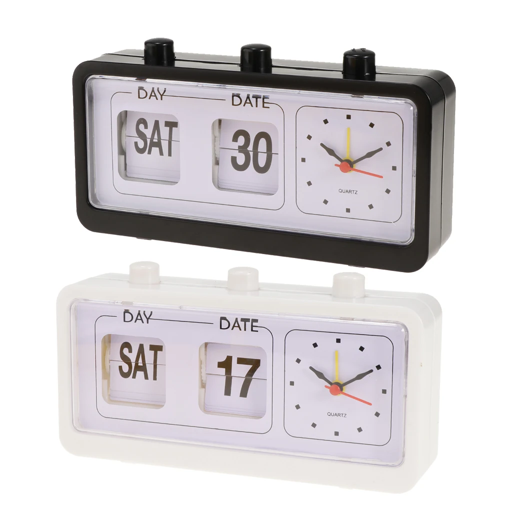1 Piece Retro Flip Clock Digtal Flip Day Date Time Display Clock 2 Colors Optional 1 Piece Retro Flip Clock Digtal Flip Day Date Time Display Clock 2 Colors Optional