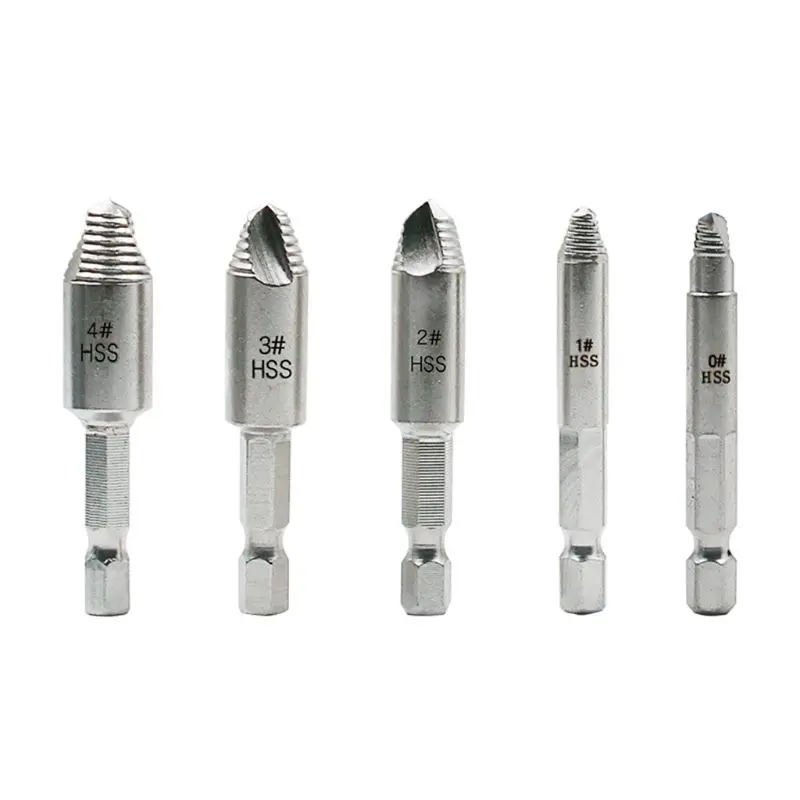 New 5 Pcs Premium Stripped Screw Extractor Set Remover Kit Broken Screw Hss Using Bolt Extractor Set
New 5 Pcs Premium Stripped Screw Extractor Set Remover Kit Broken Screw Hss Using Bolt Extractor Set