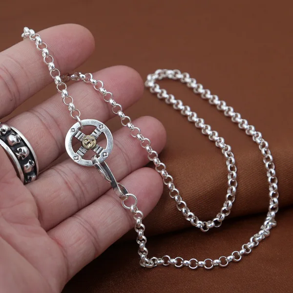 Fashion S925 Sterling Silver Retro Thai Silver Takahashi Goro Handmade Eagle Hook Card Buckle Necklace Men And Women
Fashion S925 Sterling Silver Retro Thai Silver Takahashi Goro Handmade Eagle Hook Card Buckle Necklace Men And Women
