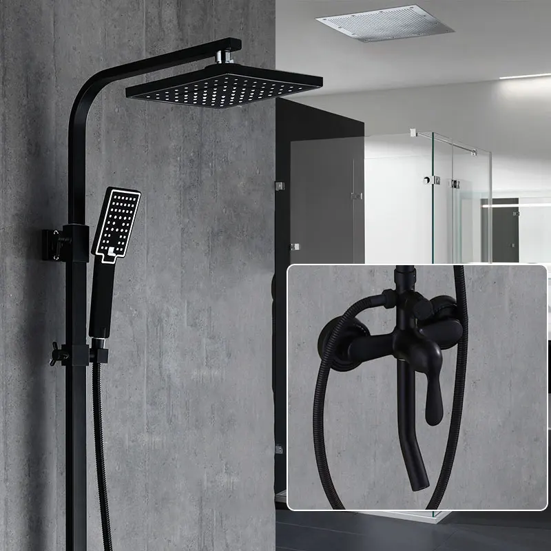 Black rectangle shower system bathroom faucet Wall Mounted mixer tap 3 functions oil rubbed shower set 0048
Black rectangle shower system bathroom faucet Wall Mounted mixer tap 3 functions oil rubbed shower set 0048