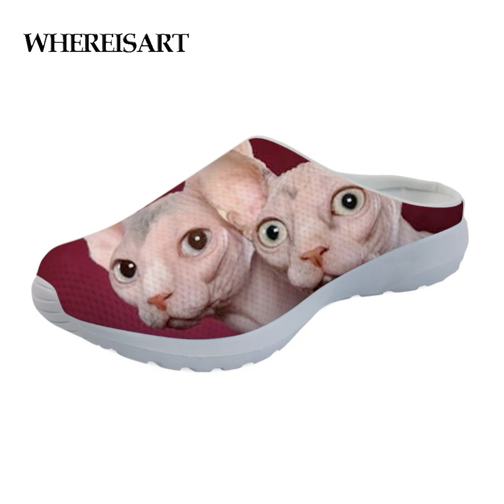 WHEREISART Cool 3D Canadian Hairless Cat Women Sandals Shoes Woman Fashion Summer Women's Slippers Home Beach Ladies Sandalias
WHEREISART Cool 3D Canadian Hairless Cat Women Sandals Shoes Woman Fashion Summer Women's Slippers Home Beach Ladies Sandalias