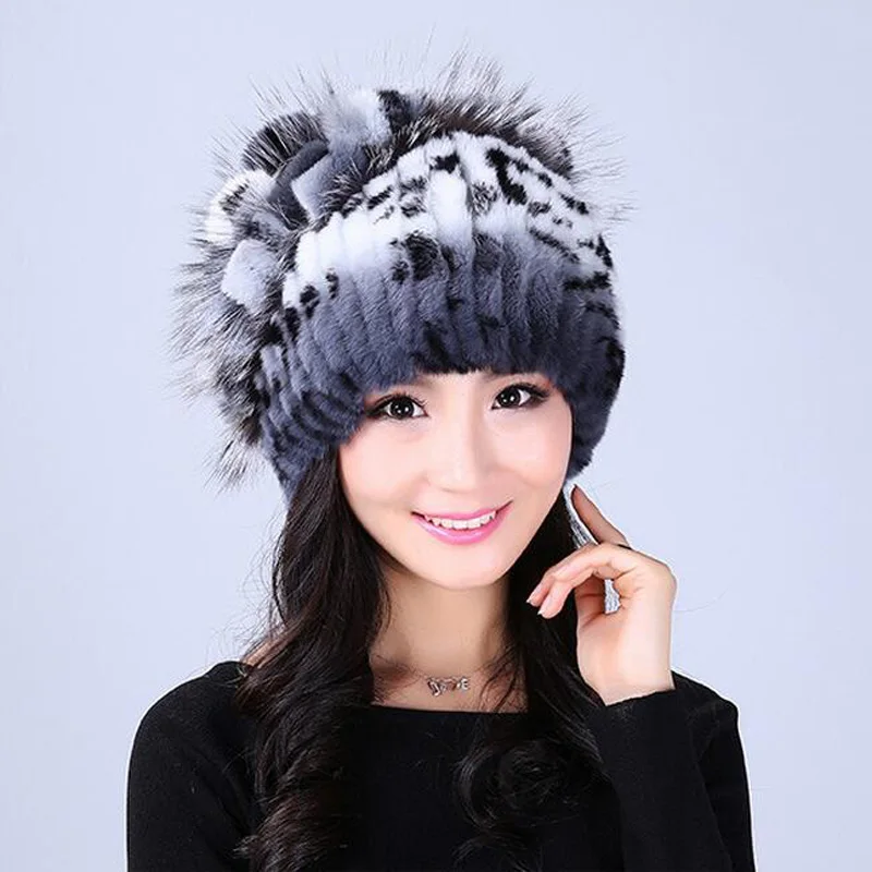 YCFUR Warm Winter Hats Caps For Ladies Stripes Real Rex Rabbit Fur Beanies Hats With Silver Fox Fur Trims Fur Hat Cap for Women
YCFUR Warm Winter Hats Caps For Ladies Stripes Real Rex Rabbit Fur Beanies Hats With Silver Fox Fur Trims Fur Hat Cap for Women