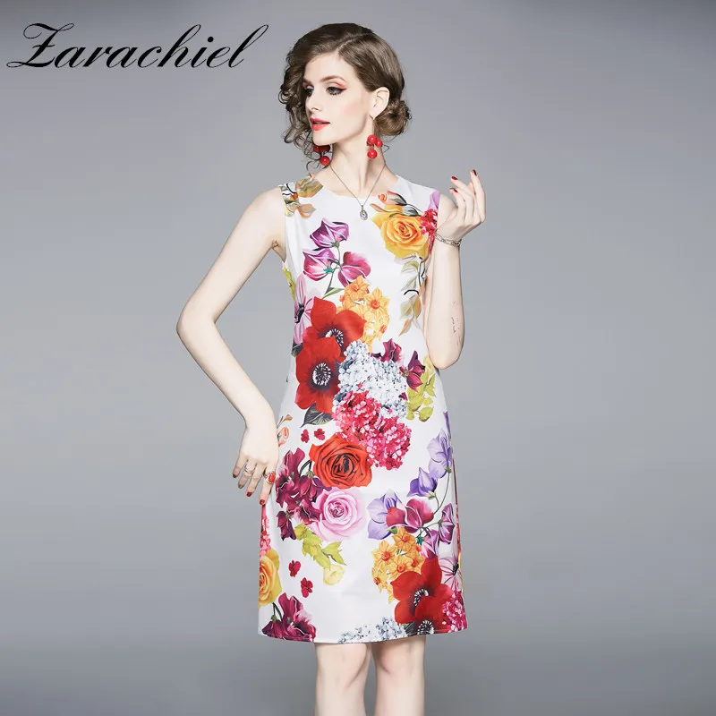 2019 Summer Designer Floral Beach Tank Dress Women's Sleeveless A-line Rose Flower Printed Mini Dress Bohemian Party Vestidos
2019 Summer Designer Floral Beach Tank Dress Women's Sleeveless A-line Rose Flower Printed Mini Dress Bohemian Party Vestidos