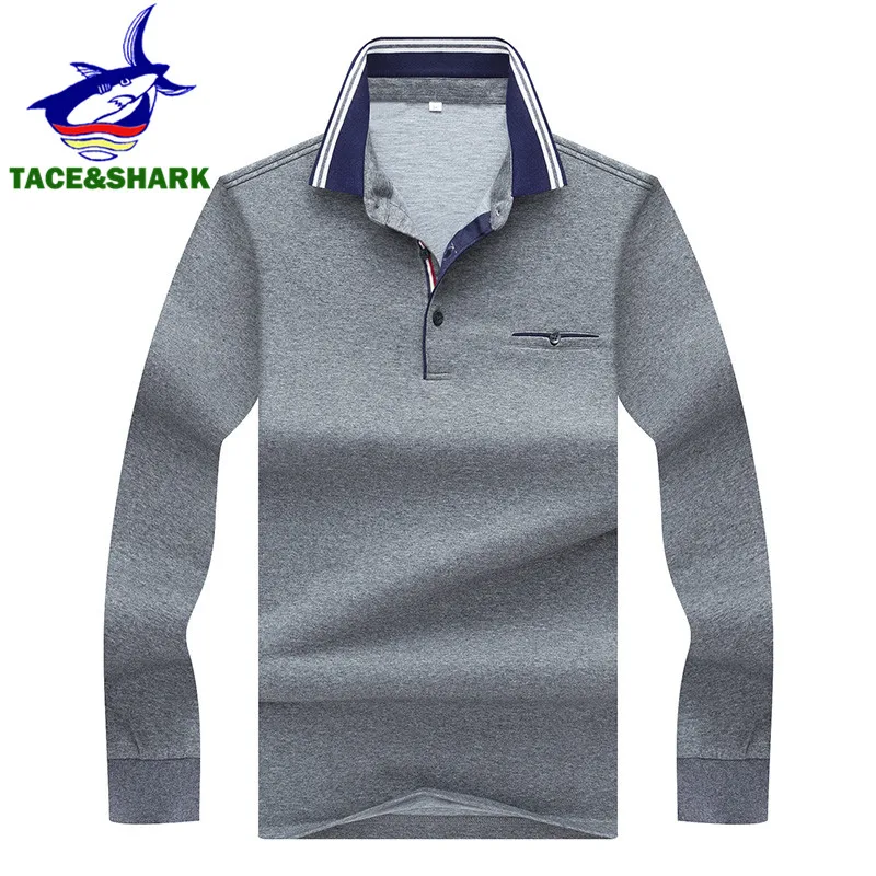 TACE&SHARK Brand Male Long Sleeve Polo Slim Fit Business Polo Shirt Mens Striped Collar Patchwork Camisa Polo Masculina Homme
TACE&SHARK Brand Male Long Sleeve Polo Slim Fit Business Polo Shirt Mens Striped Collar Patchwork Camisa Polo Masculina Homme