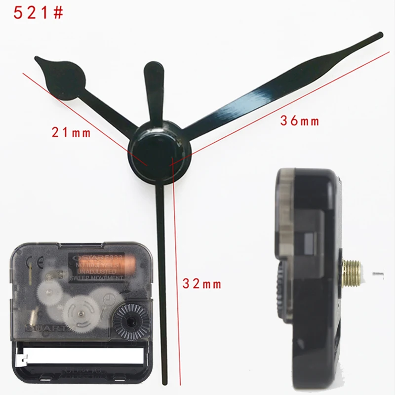 Ostar Silent Movement Plastic quartz clock mechanism with black short hands 521# Clock Accessory Quartz DIY Clock kits F333
Ostar Silent Movement Plastic quartz clock mechanism with black short hands 521# Clock Accessory Quartz DIY Clock kits F333