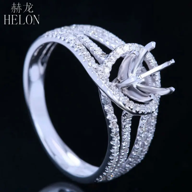 HELON 5.5mm-6.5mm Round Solid 10K White Gold Pave 0.4ct Diamond Semi Mount Engagement & Wedding Ring , retail and wholesale trad
HELON 5.5mm-6.5mm Round Solid 10K White Gold Pave 0.4ct Diamond Semi Mount Engagement & Wedding Ring , retail and wholesale trad