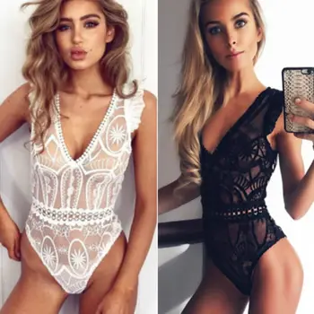 Sexy Perspective Deep V Lace Bodysuit Women Summer Hollow Out Mesh Bodycon Jumpsuit Body Overalls
Sexy Perspective Deep V Lace Bodysuit Women Summer Hollow Out Mesh Bodycon Jumpsuit Body Overalls