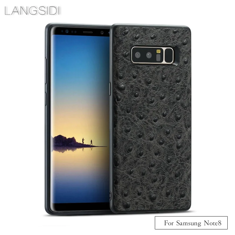 LANGSIDI брендовый чехол для телефона полностью завернутый в Страус Samsung Note8 ручной