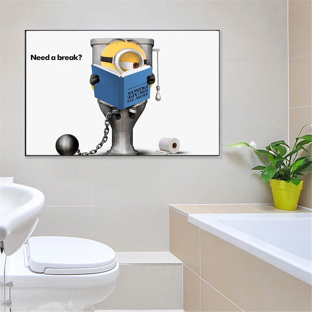 Funny Pug Dog Minions Toilet Reading Newspaper Bathroom Decoration Anime Poster Nordic Canvas Painting Wall Art Print Cuadros
Funny Pug Dog Minions Toilet Reading Newspaper Bathroom Decoration Anime Poster Nordic Canvas Painting Wall Art Print Cuadros