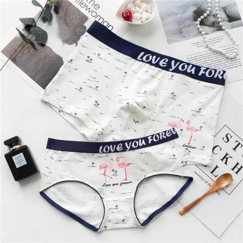 2x One Pair Couple Underwear Flamingo Print Lovers Underpants Knickers Women Shorts Men Boxers Valentine's Gift Female Pants
2x One Pair Couple Underwear Flamingo Print Lovers Underpants Knickers Women Shorts Men Boxers Valentine's Gift Female Pants