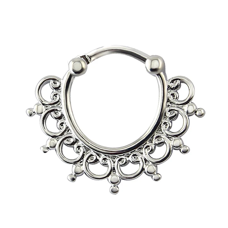 India Style Fashion Nose Jewelry Women Girls Nose Rings Hoops 16g Septum and Nostril Piercing Unique Clicker Septum Ring
India Style Fashion Nose Jewelry Women Girls Nose Rings Hoops 16g Septum and Nostril Piercing Unique Clicker Septum Ring