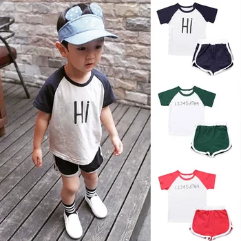 

SZYADEOU Toddler Kids Baby Boys Girls Print T Shirt Tops+Shorts Pants Outfit Clothes Set Одежда для новорожденны wholesale L4