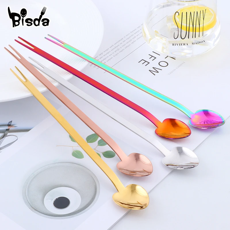 8 Colors Salad Spoon Long Handled Dessert Spoons Creative Fruit Fork Honey Ice Cream Spoon Heart Shape Meta Dinnerware
8 Colors Salad Spoon Long Handled Dessert Spoons Creative Fruit Fork Honey Ice Cream Spoon Heart Shape Meta Dinnerware