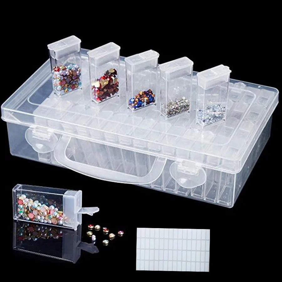 28/64 pcs Diamond Painting Accessory Beads Container Rhinestone Diamond Embroidery Stone Storage tools Mosaic Convenience Box
28/64 pcs Diamond Painting Accessory Beads Container Rhinestone Diamond Embroidery Stone Storage tools Mosaic Convenience Box