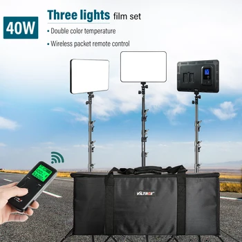 Viltrox 3set/2set VL-400T 40W Bi-color LED Video Light Lamp+Wireless Remote+Light Stands+Bag for Studio Photography Video Shoot 
Viltrox 3set/2set VL-400T 40W Bi-color LED Video Light Lamp+Wireless Remote+Light Stands+Bag for Studio Photography Video Shoot