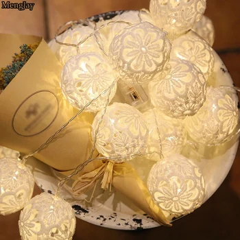2017 New LED Lights String Colorful Lights 6cm Lace Ball Lighting String Christmas Lights Valentine Room Wedding Home Decoration
2017 New LED Lights String Colorful Lights 6cm Lace Ball Lighting String Christmas Lights Valentine Room Wedding Home Decoration