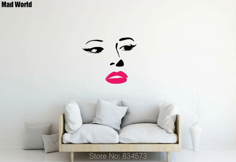 Sexy Beautiful Woman Face Lips Silhouette 66 77w
