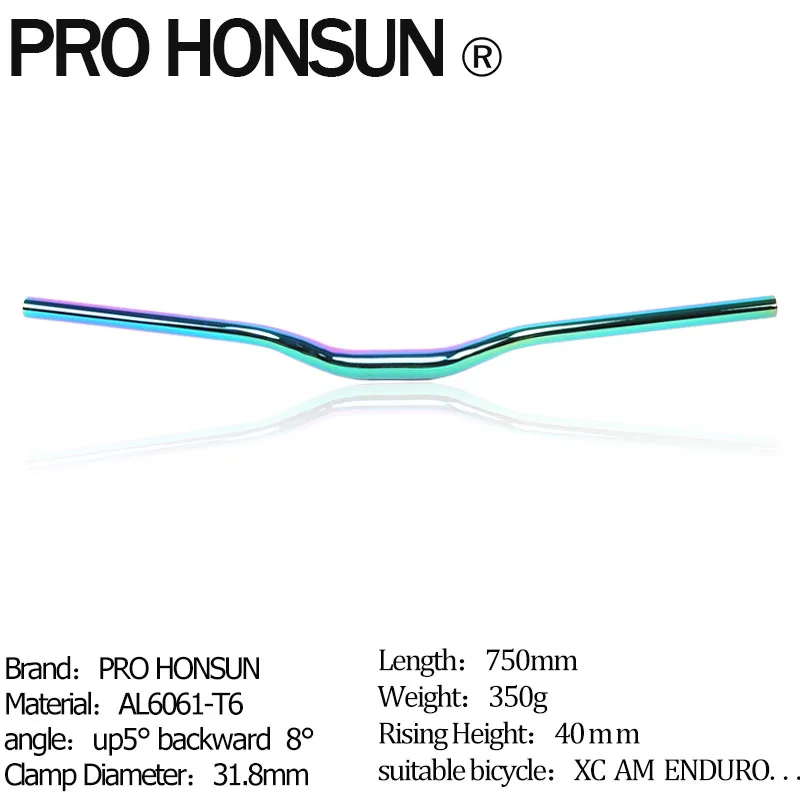 PROHONSUN Colorful Aluminum Alloy XC Trail Enduro Mountain Bike accessories Big Swallow Shaped Handlebar 750mm MTB Bicycle Parts
PROHONSUN Colorful Aluminum Alloy XC Trail Enduro Mountain Bike accessories Big Swallow Shaped Handlebar 750mm MTB Bicycle Parts