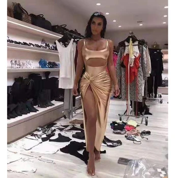 2019 New Arrival Gold Sleeveless Fashion Dress High Split Summer Women Hotest Sexy Vestidos Clubwear Party Night Wholesale Festa
2019 New Arrival Gold Sleeveless Fashion Dress High Split Summer Women Hotest Sexy Vestidos Clubwear Party Night Wholesale Festa