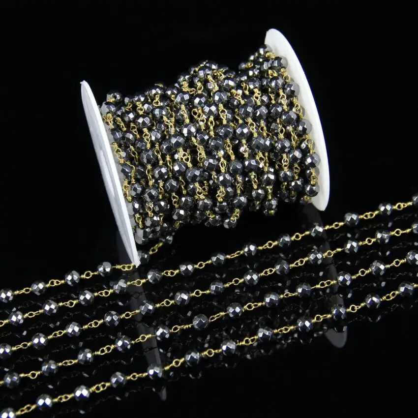 6mm Faceted Black Hematite Round Beads Rosary Chain,Black Pyrite Beads Chain Charms,Antique Bronze Wire Chain Bracelets Link
6mm Faceted Black Hematite Round Beads Rosary Chain,Black Pyrite Beads Chain Charms,Antique Bronze Wire Chain Bracelets Link