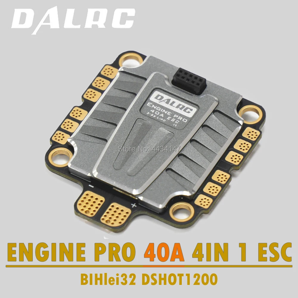 DALRC 4IN1 ENGING PRO 40A ESC 3-5S Blheli_32 4 in 1 ESC Brushless DSHOT1200 Ready w/ 5V BEC Updated Version 40A for FPV RC Drone
DALRC 4IN1 ENGING PRO 40A ESC 3-5S Blheli_32 4 in 1 ESC Brushless DSHOT1200 Ready w/ 5V BEC Updated Version 40A for FPV RC Drone