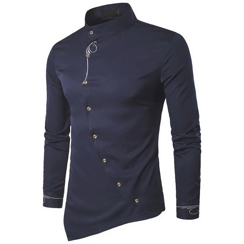 Laamei Slim Fit Fashion Male Shirt Long Sleeve Mens Clothes 2019 Oblique Button Dress Shirts Mandarin Collar Men Tuxedo Shirts
Laamei Slim Fit Fashion Male Shirt Long Sleeve Mens Clothes 2019 Oblique Button Dress Shirts Mandarin Collar Men Tuxedo Shirts