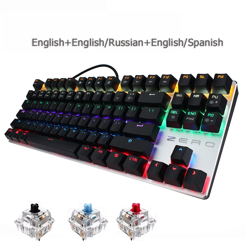 Metoo gaming Mechanical Keyboard 87/104 key Anti-ghosting Luminous usb Wired keyboard blue/red/black switch LED Backlit Keyboard
Metoo gaming Mechanical Keyboard 87/104 key Anti-ghosting Luminous usb Wired keyboard blue/red/black switch LED Backlit Keyboard