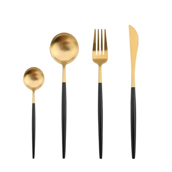 20Pcs/set Dinnerware Set 304 Stainless Steel Black Gold Cutlery Set Knife Fork Set Flatware Tableware Silverware Drop Shipping
20Pcs/set Dinnerware Set 304 Stainless Steel Black Gold Cutlery Set Knife Fork Set Flatware Tableware Silverware Drop Shipping