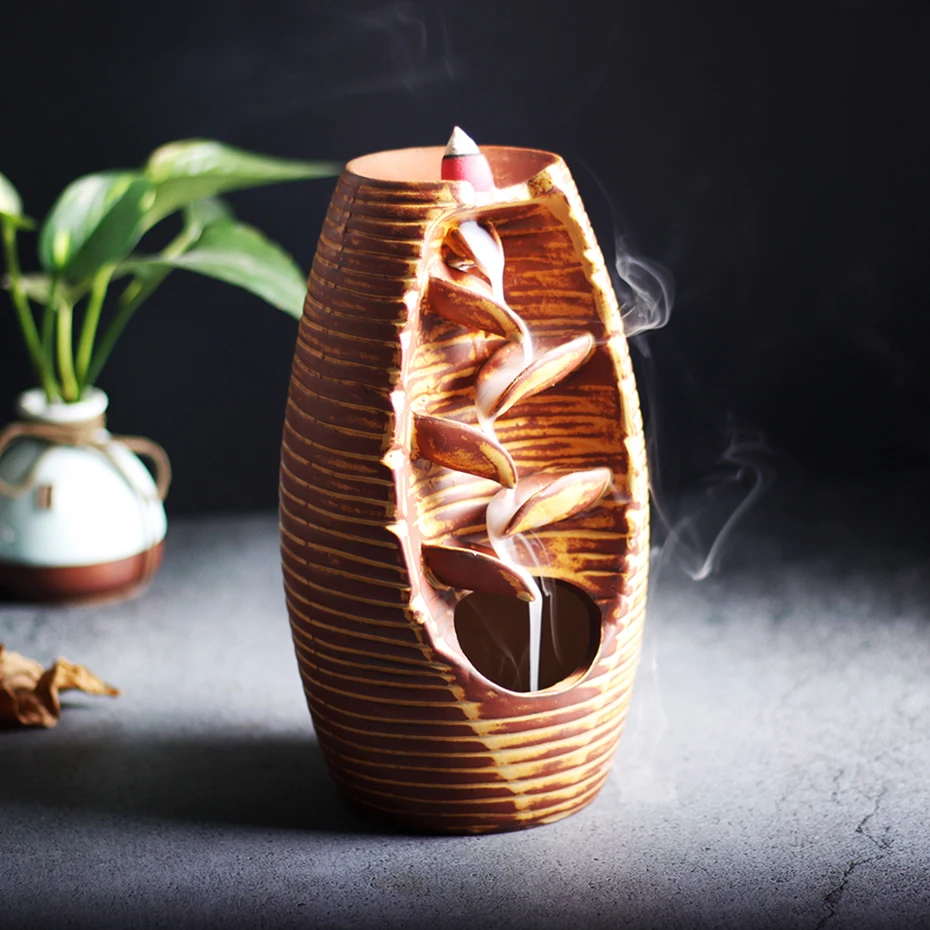 Ceramic Waterfall Backflow Incense Burner Incenser Bracket Home Decor Aromatherapy Decorations + 10 Cone Incense Free
Ceramic Waterfall Backflow Incense Burner Incenser Bracket Home Decor Aromatherapy Decorations + 10 Cone Incense Free