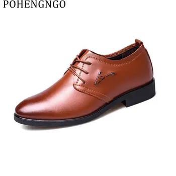 Mens Dress Shoes Fashion office Pointed Toe Lace Up Men's Business Casual Shoes Brown Black PU Oxfords Shoes zapatos de hombre 
Mens Dress Shoes Fashion office Pointed Toe Lace Up Men's Business Casual Shoes Brown Black PU Oxfords Shoes zapatos de hombre