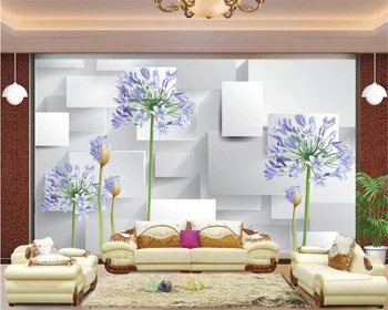 

Beibehang photo 3D wallpaper Purple orchid 3D living room TV wall wallpaper for walls 3 d Modern family house decorated with