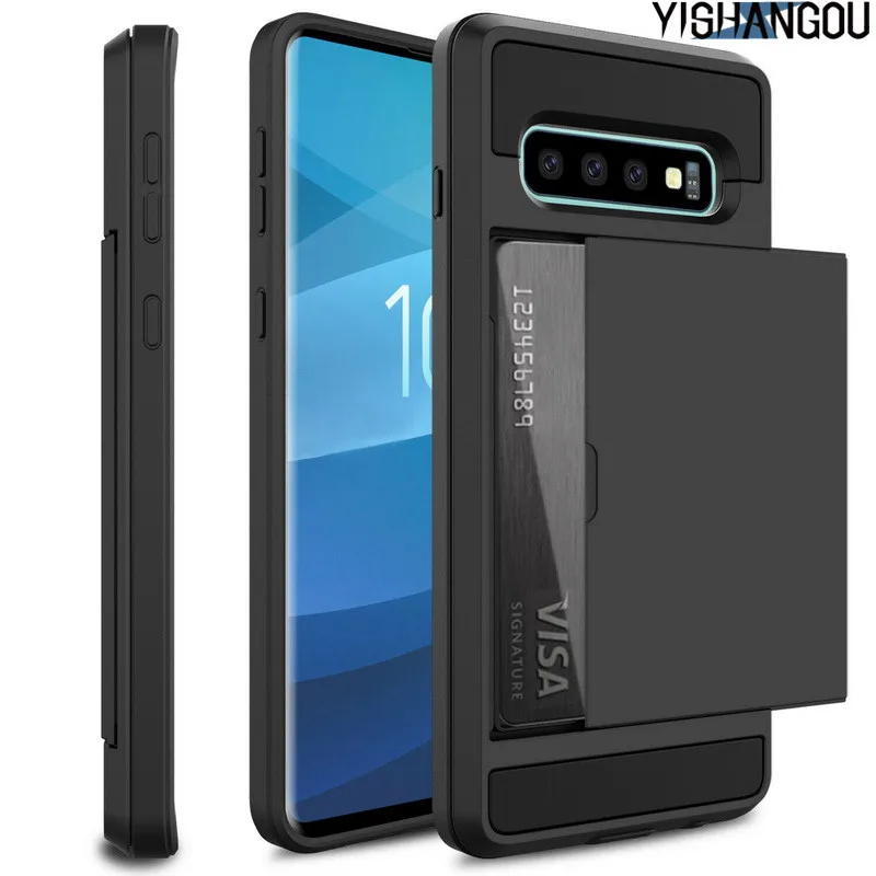 YISHANGOU Card Holder Cards Slots Phone Case For Samsung Galaxy S10 Plus S10E Note9 S9 S9Plus Soft Silicone+Hard Plastic Cover
YISHANGOU Card Holder Cards Slots Phone Case For Samsung Galaxy S10 Plus S10E Note9 S9 S9Plus Soft Silicone+Hard Plastic Cover