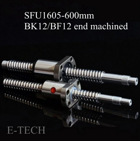CNC SFU1605 Ballscrew Set : 1pc Ball screw SFU1605 L600mm Standard BK12 BF12 End Machining +1pc SFU1605 Ball Nut
CNC SFU1605 Ballscrew Set : 1pc Ball screw SFU1605 L600mm Standard BK12 BF12 End Machining +1pc SFU1605 Ball Nut